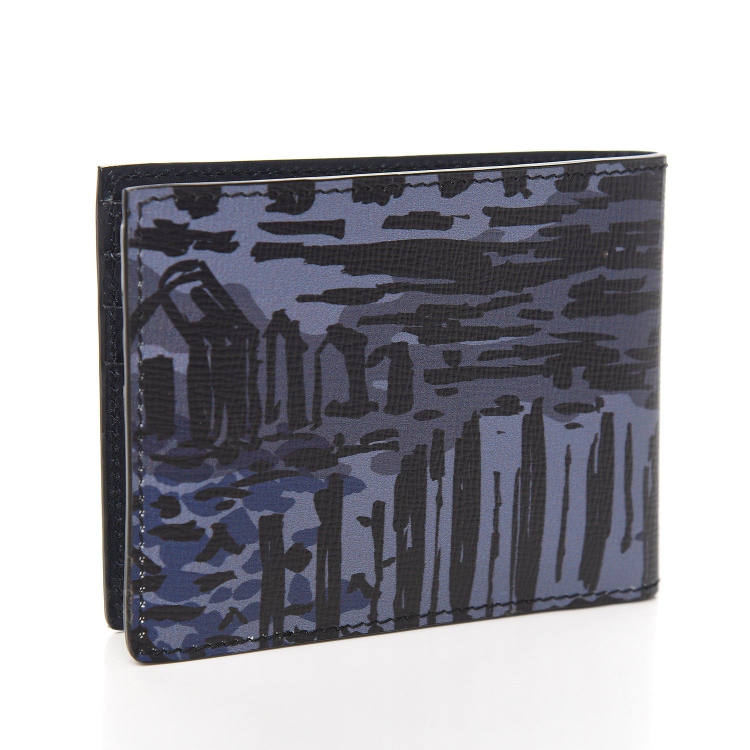 Burberry Calfskin Seaside Print BBi-Fold Wallet Bright Navy 2 of 7
