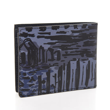 Burberry Calfskin Seaside Print BBi-Fold Wallet Bright Navy 2 of 7
