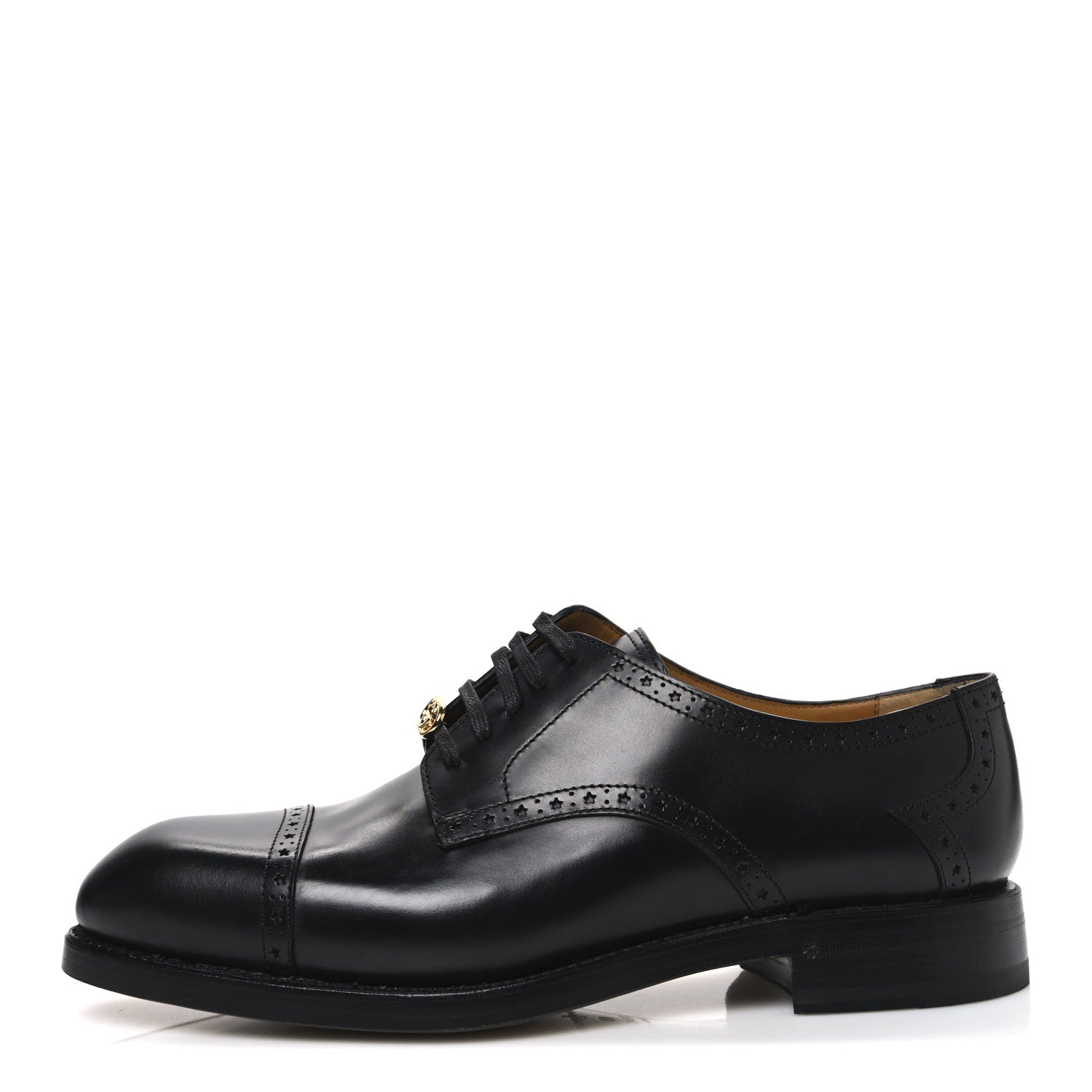 Gucci Calfskin Mens Whipstitch Oxfords 11 Black 1 of 11