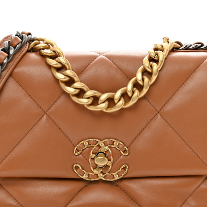 Chanel Lambskin Quilted Medium Chanel 19 Flap Light Brown 5 of 10