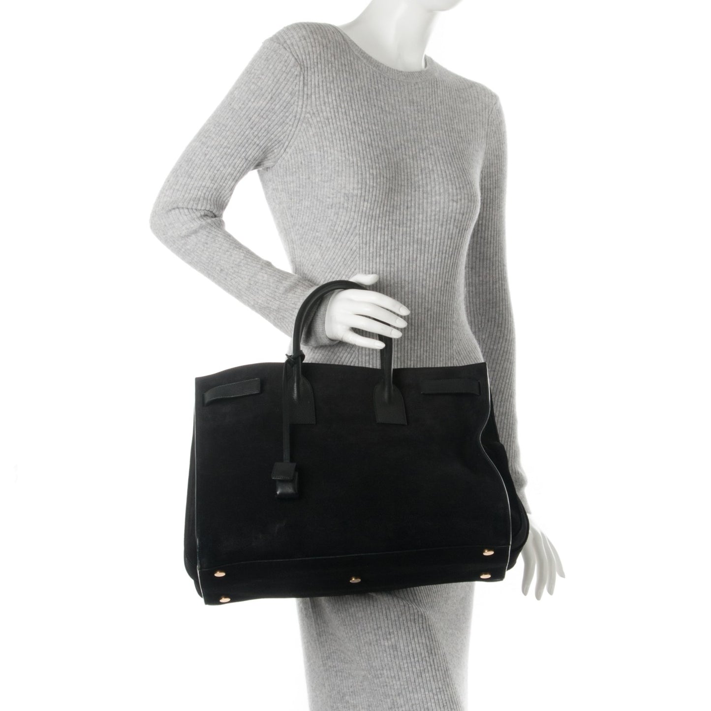 Suede Large Sac de Jour Carryall Black