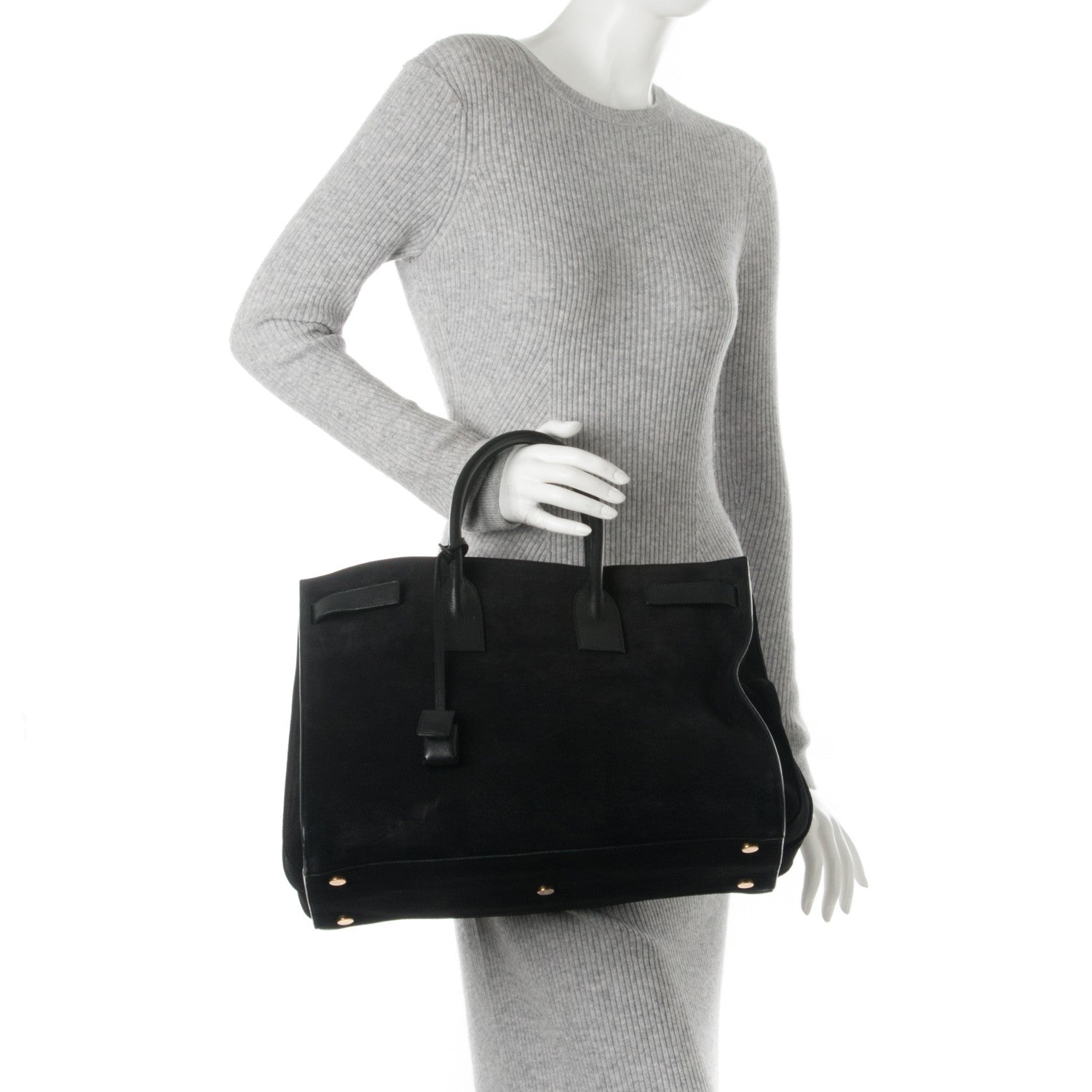 Saint Laurent Suede Large Sac de Jour Carryall Black 2 of 12