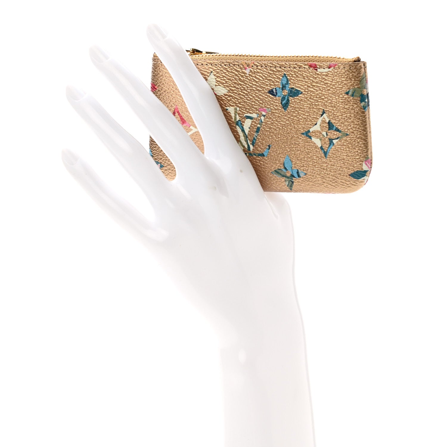 Louis Vuitton Metallic Monogram LV Garden Key Pouch Gold 2 of 6