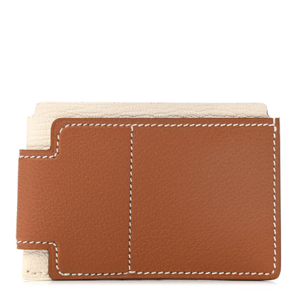Hermes Allegretto Chevre Mysore H Sport 3CC Card Holder Case Gold Nata 1 of 6
