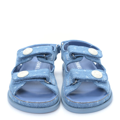 Chanel Denim CC Dad Sandals 38 Light Blue 2 of 8