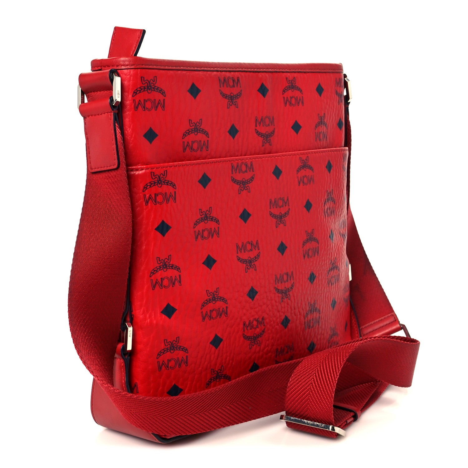 MCM Visetos Crossbody Messenger Red 3 of 11