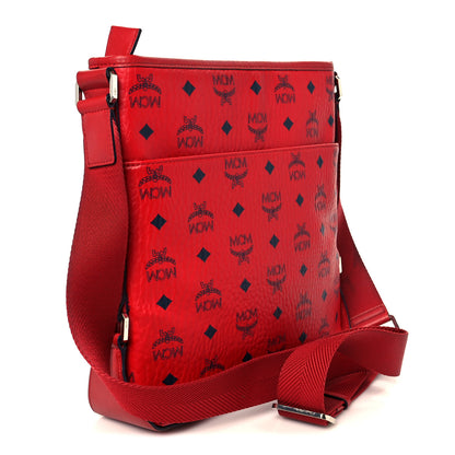 MCM Visetos Crossbody Messenger Red 3 of 11