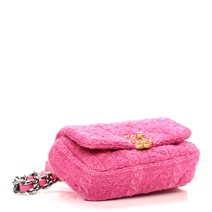 Chanel Tweed Quilted Chanel 19 Waist Bag Pink 4 of 11