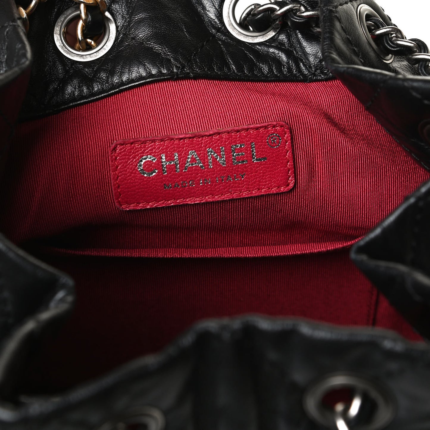 Aged Calfskin Quilted Small Gabrielle Backpack Black