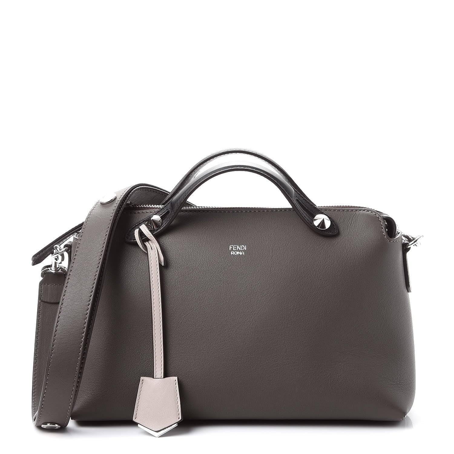 Fendi Vitello Dolce 4 Color Medium By The Way Boston Bag Carbone Grigio Polvere Multicolor 1 of 7