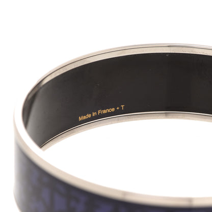 Hermes Enamel Printed Wide Balcons du Guadalquivir Bracelet 65 Blue 5 of 6