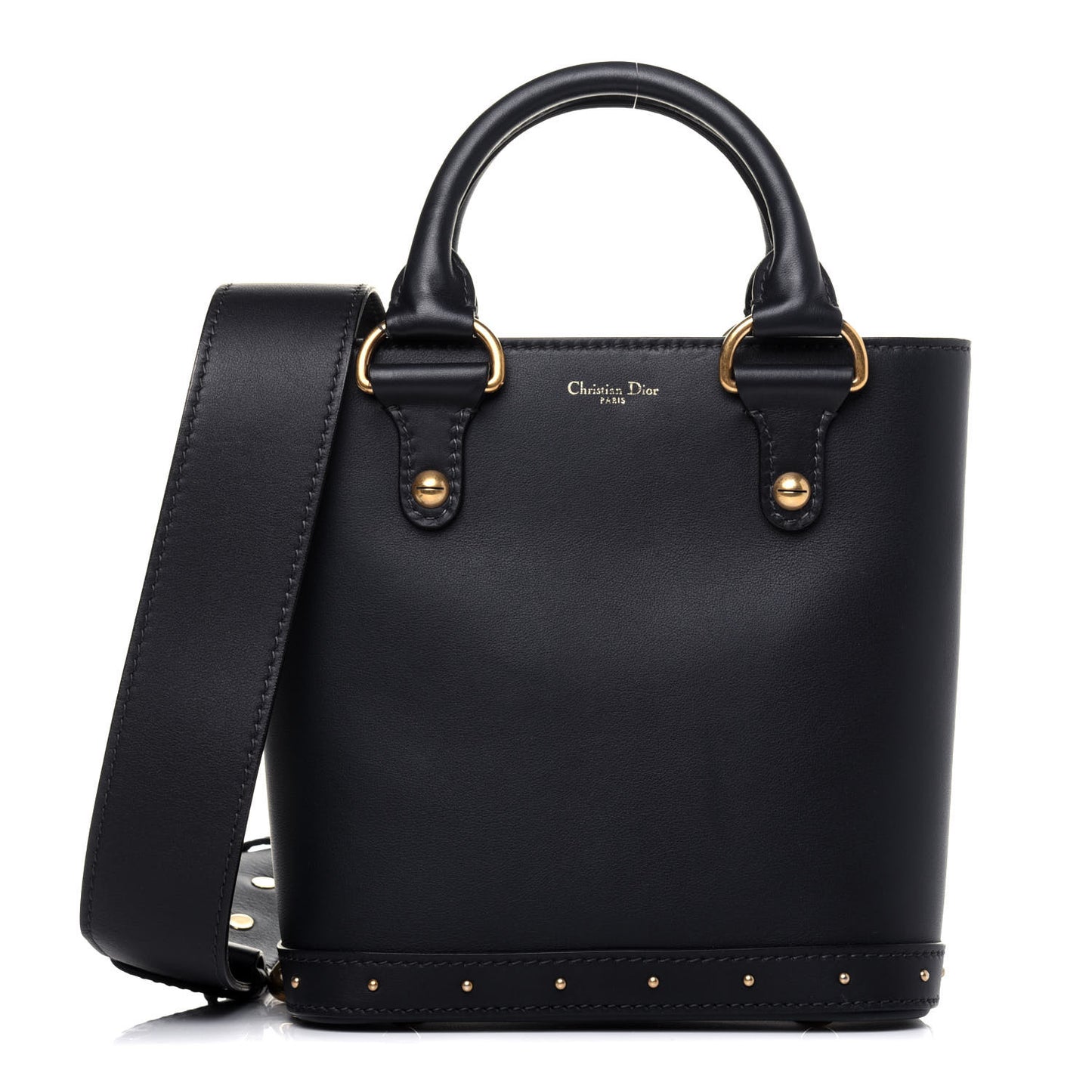 Smooth Calfskin Studded DiorAvenue Small Bag Navy