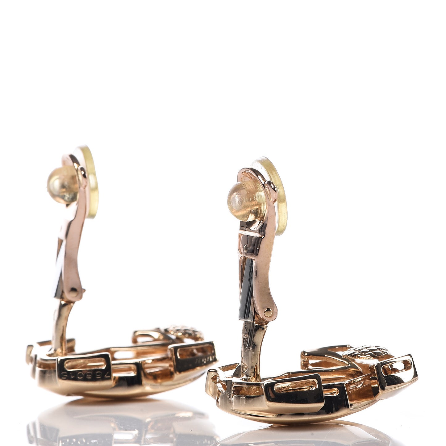 18K Yellow Gold Large Double C Logo Clip-On Earrings