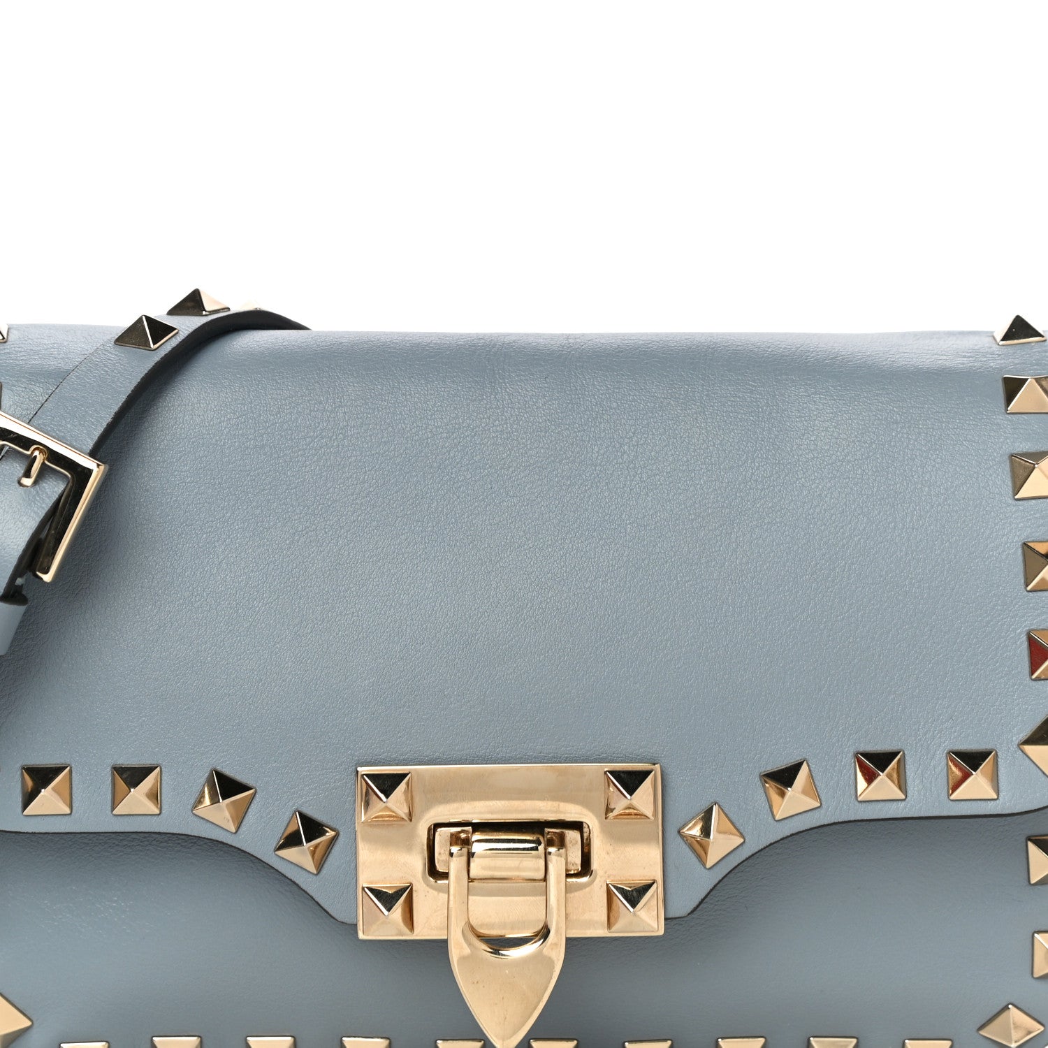 Valentino Garavani Vitello Mini Rockstud Flap Saddle Crossbody Bag London Stone 7 of 10