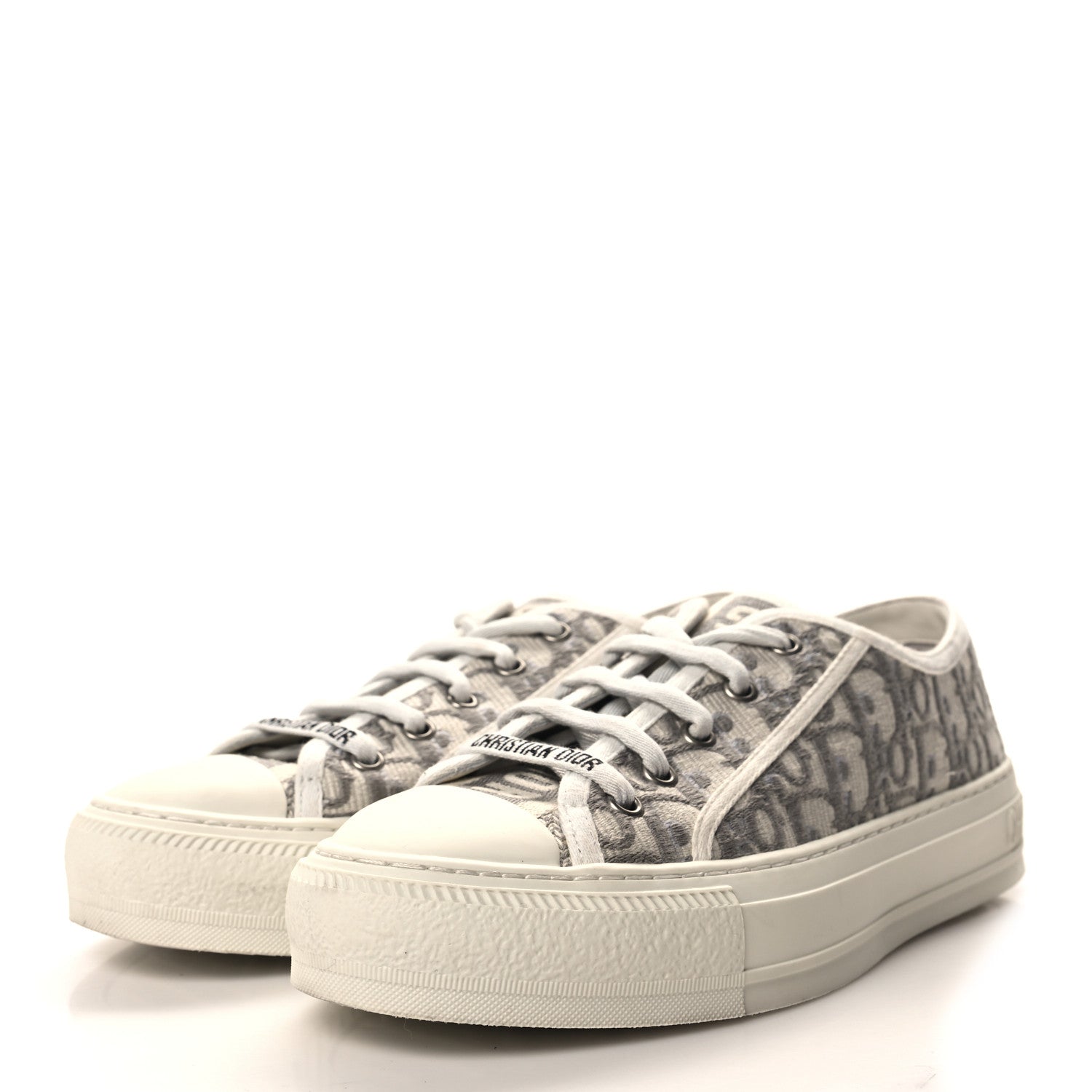 Christian Dior Canvas Oblique Walk'N'Dior Low Top Sneakers 39 Grey Stone 3 of 9