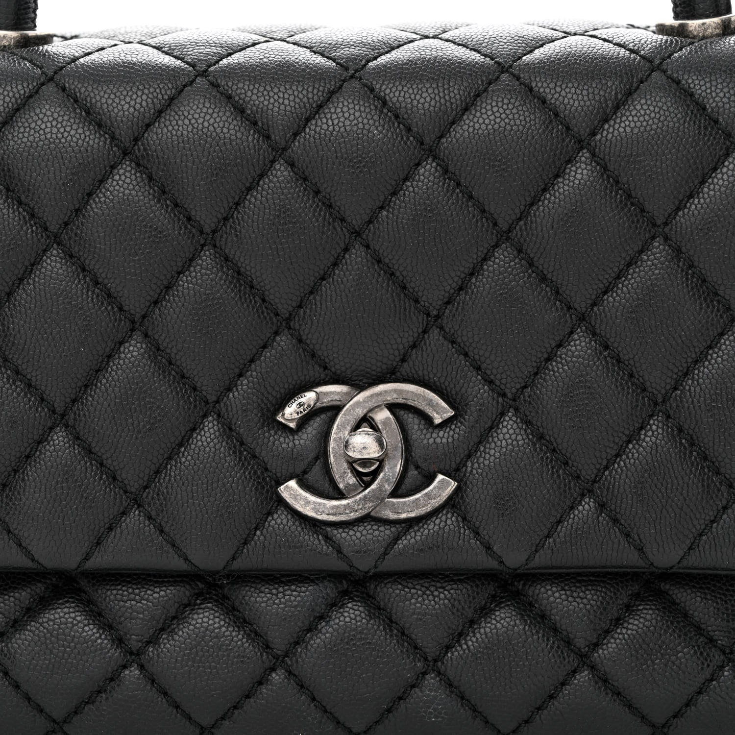 Chanel Caviar Quilted Small Coco Handle Flap Black 8 of 12
