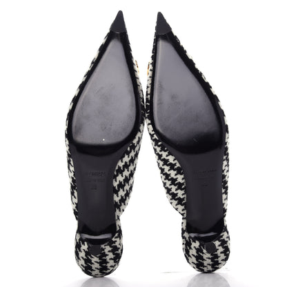 Balenciaga Stretch Tweed BB Houndstooth Pointed Toe Knife 40mm Mules 38 Black Ivory 6 of 12
