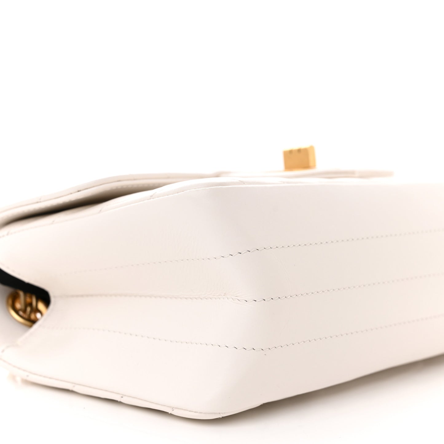 Aged Calfskin Chevron Quilted 2.55 Reissue Mini Flap White