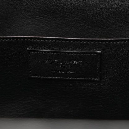 Saint Laurent Smooth Calfskin Crocodile Embossed Small Monogram Downtown Cabas Black 6 of 10