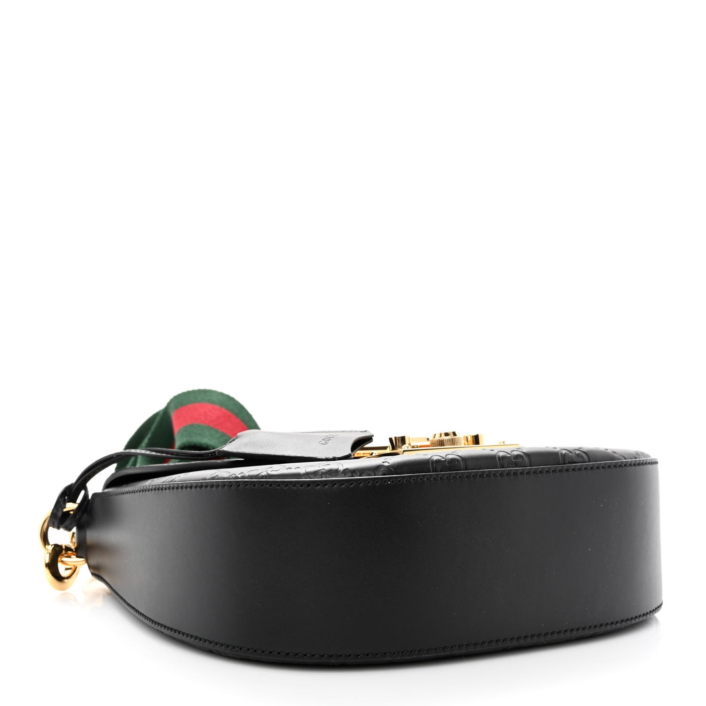 Guccissima Web Medium Padlock Messenger Shoulder Bag Black