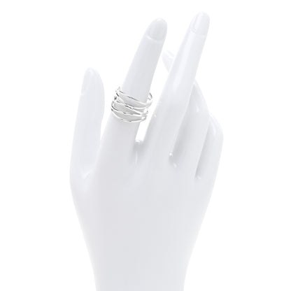 Tiffany Sterling Silver Elsa Peretti 5 Row Wave Ring 54 7 2 of 4