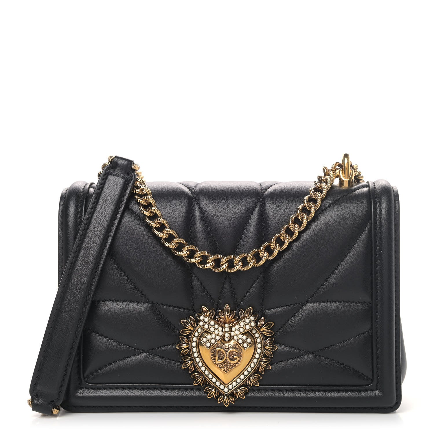 Dolce & Gabbana Nappa Devotion Crossbody Bag Black 1 of 4
