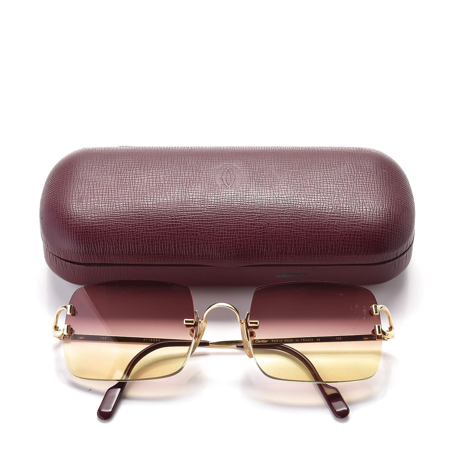 Cartier Rimless Gradient Sunglasses Gold 7 of 7
