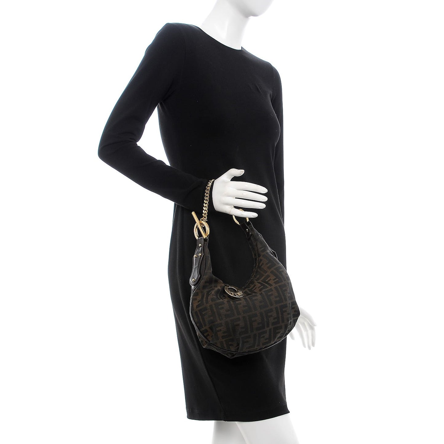 Zucca Small Chef Chain Hobo Tobacco