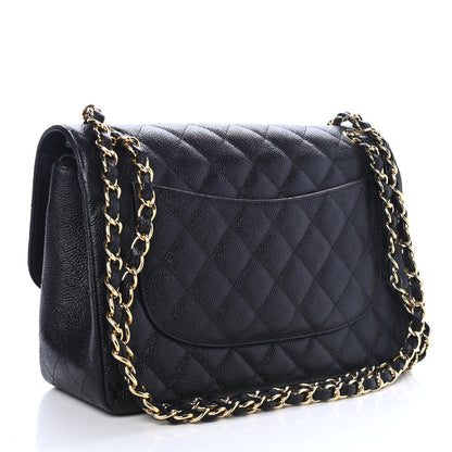 Chanel Caviar Quilted Jumbo Double Flap Black 2 of 12