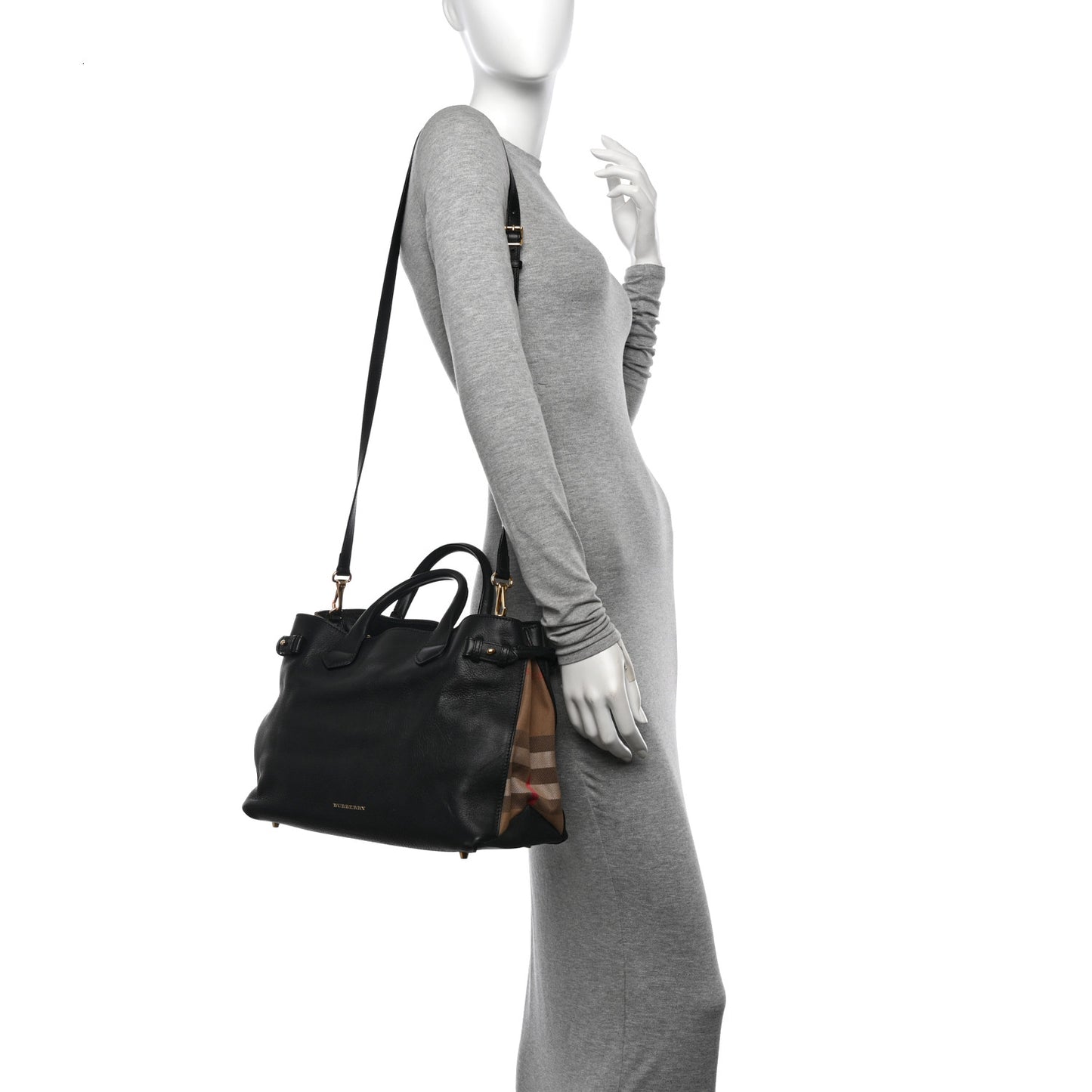 Smooth Calfskin Medium Sartorial Banner Tote Black