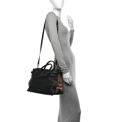 Burberry Smooth Calfskin Medium Sartorial Banner Tote Black 2 of 13