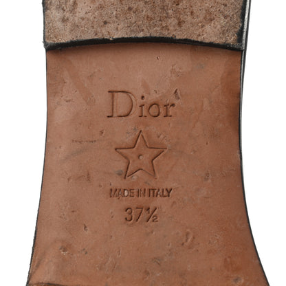 Christian Dior Canvas Tie and Dior Embroidered Dway Flat Slide Sandals 37.5 Denim 6 of 8