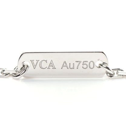 Van Cleef & Arpels 18K White Gold Diamond Guilloche Vintage Alhambra Pendant Necklace 4 of 6