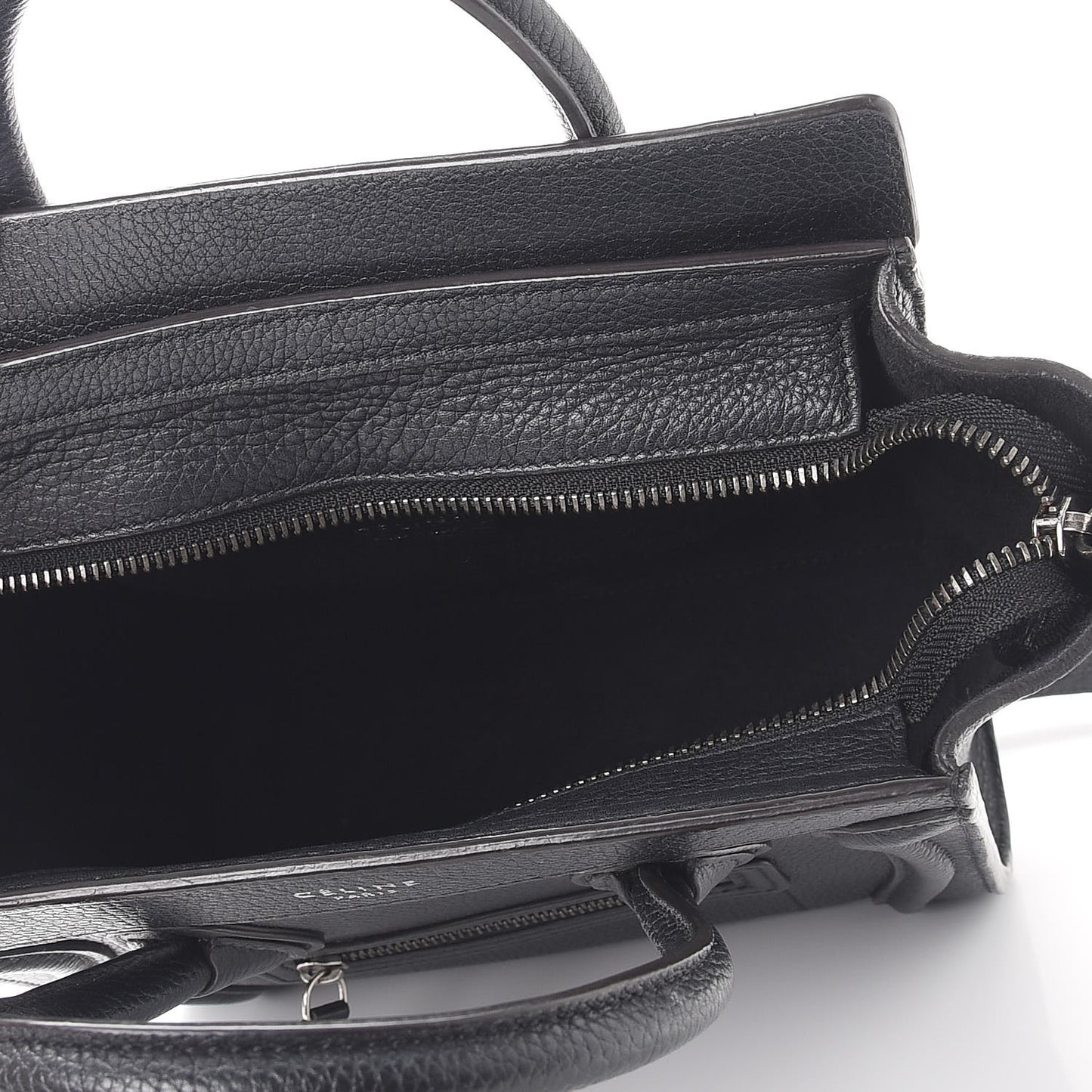 Drummed Calfskin Nano Luggage Black
