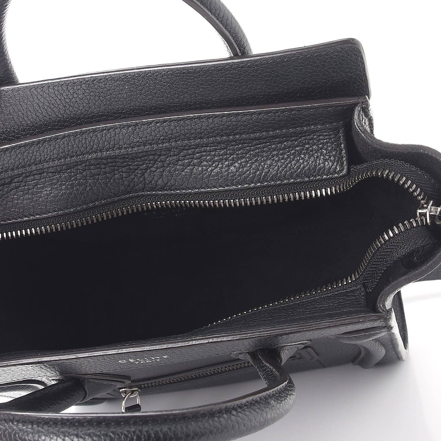 Celine Drummed Calfskin Nano Luggage Black 5 of 17