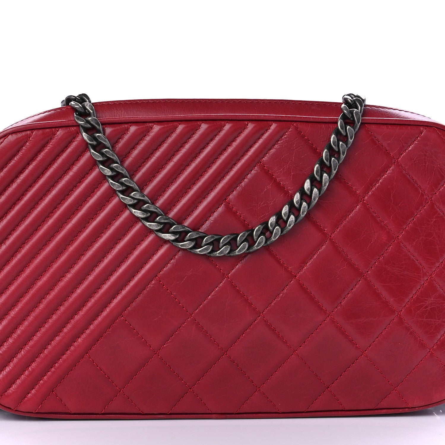 Chanel Lambskin Quilted Small Coco Boy Camera Case Red 8 of 13