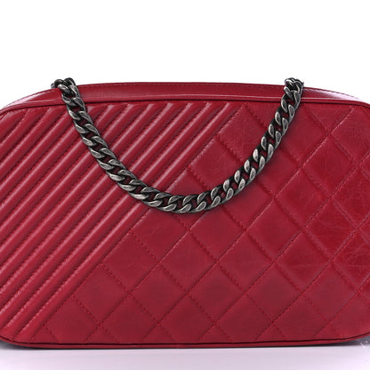 Chanel Lambskin Quilted Small Coco Boy Camera Case Red 8 of 13