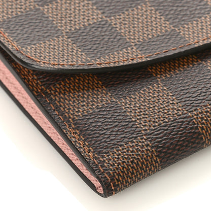Louis Vuitton Damier Ebene Emilie Wallet Rose Ballerine 7 of 9