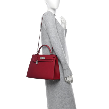 Hermes Epsom Kelly Sellier 32 Rubis 2 of 11