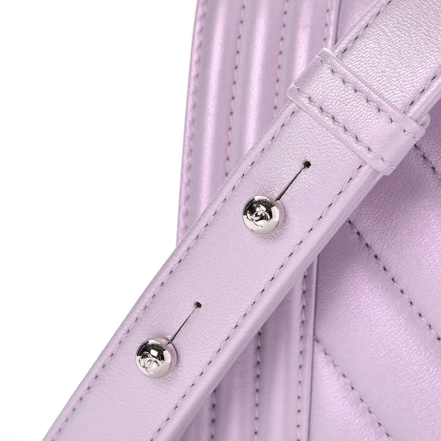 Chanel Metallic Lambskin Chevron Quilted Medium Boy Flap Pink 9 of 9