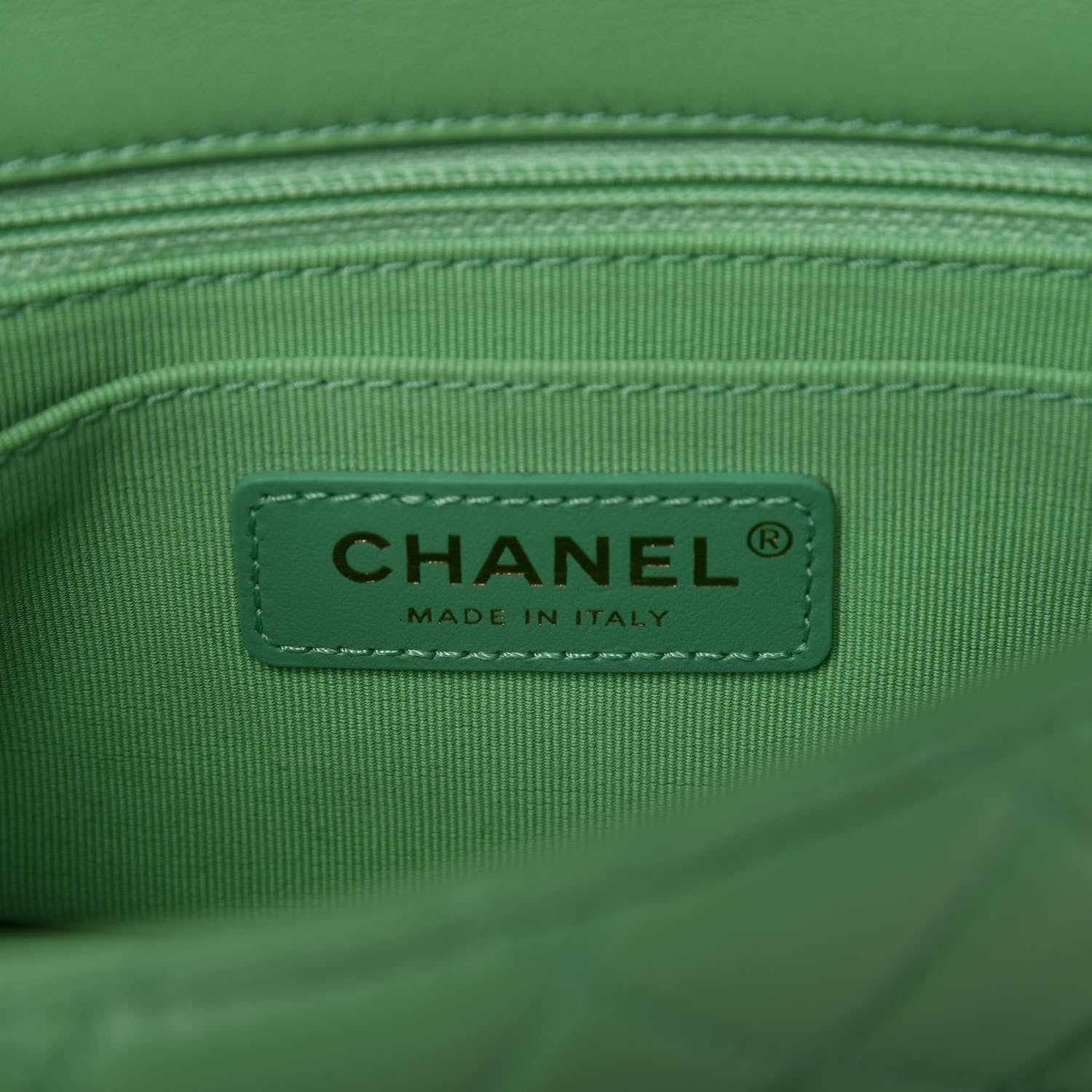 Chanel Lambskin Resin Quilted Mini Pearl Samba Square Flap Green 8 of 11