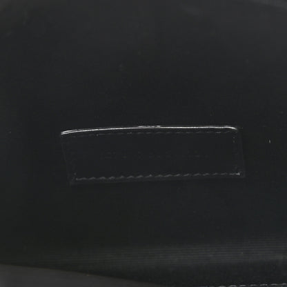 Saint Laurent Grain De Poudre Matelasse Chevron Monogram Envelope Clutch Black 7 of 8