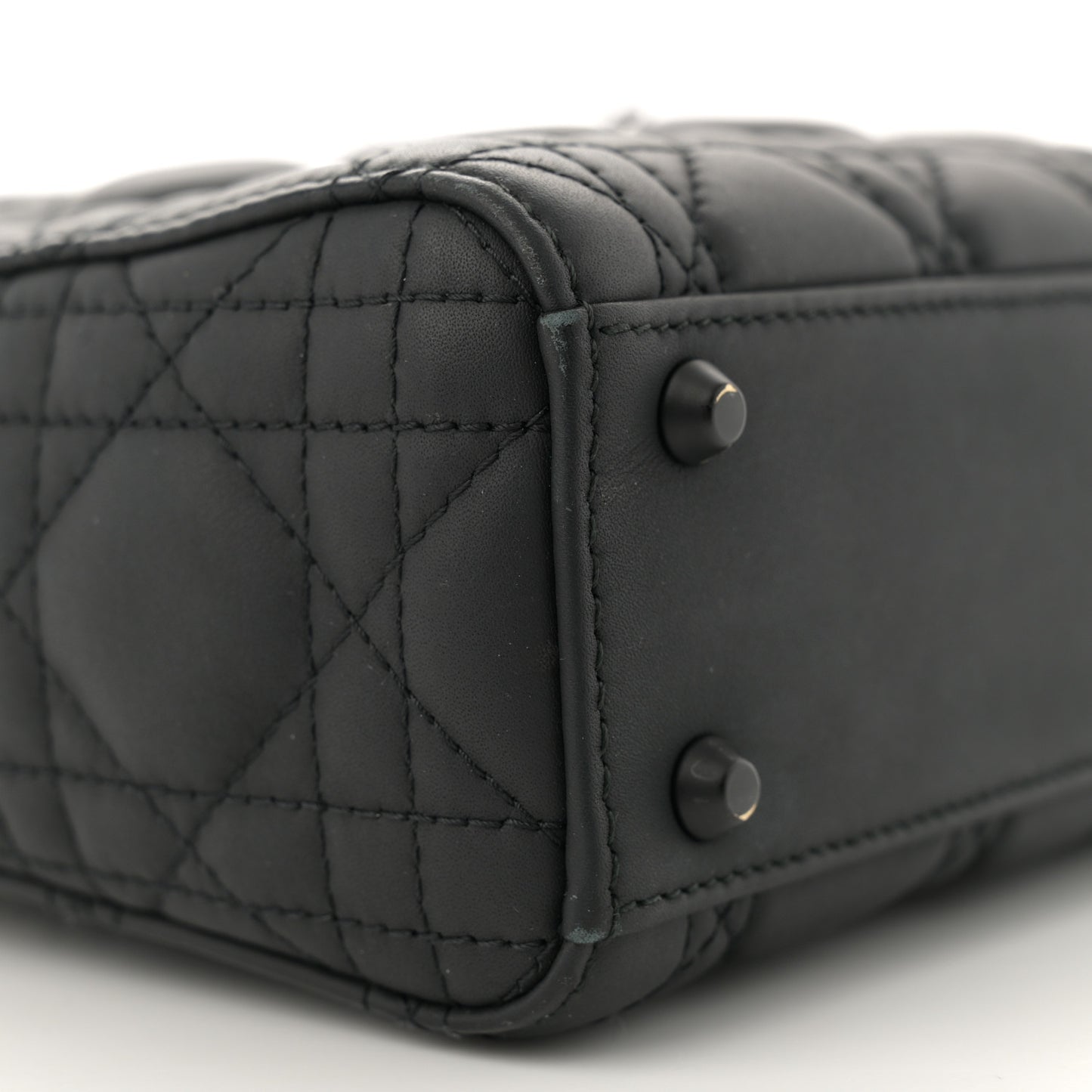 Ultra Matte Calfskin Cannage Mini Lady Dior Black