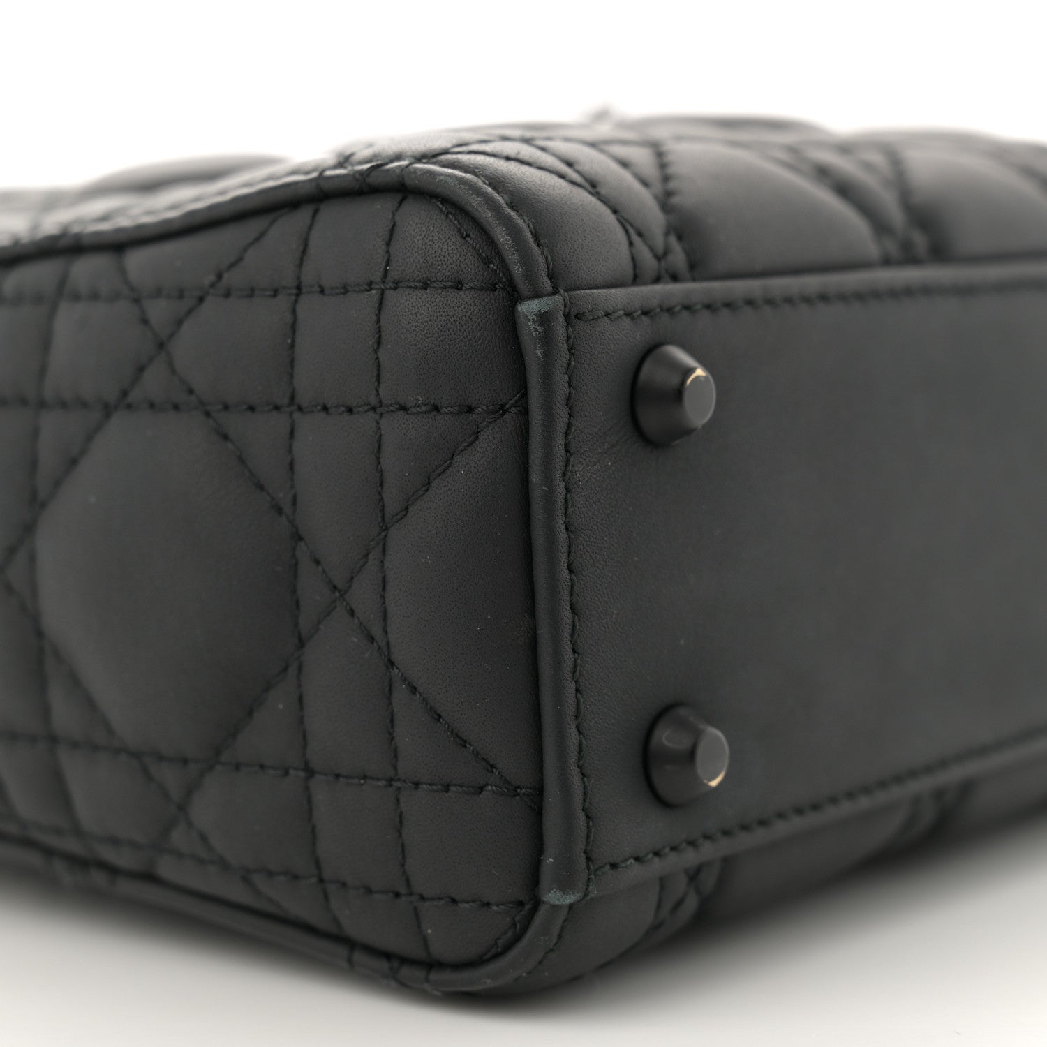 Christian Dior Ultra Matte Calfskin Cannage Mini Lady Dior Black 9 of 13