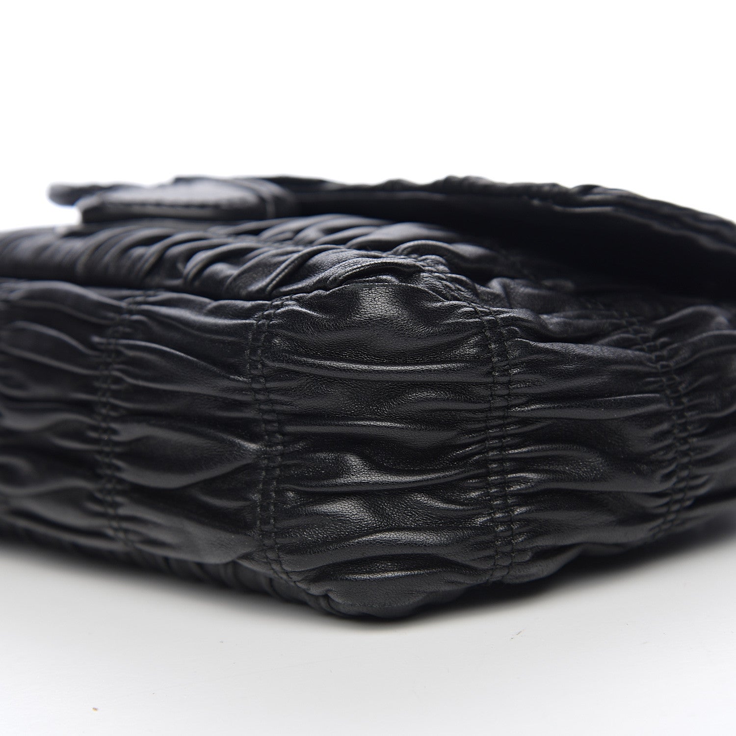 Prada Nappa Gaufre Flap Chain Shoulder Bag Black 8 of 9