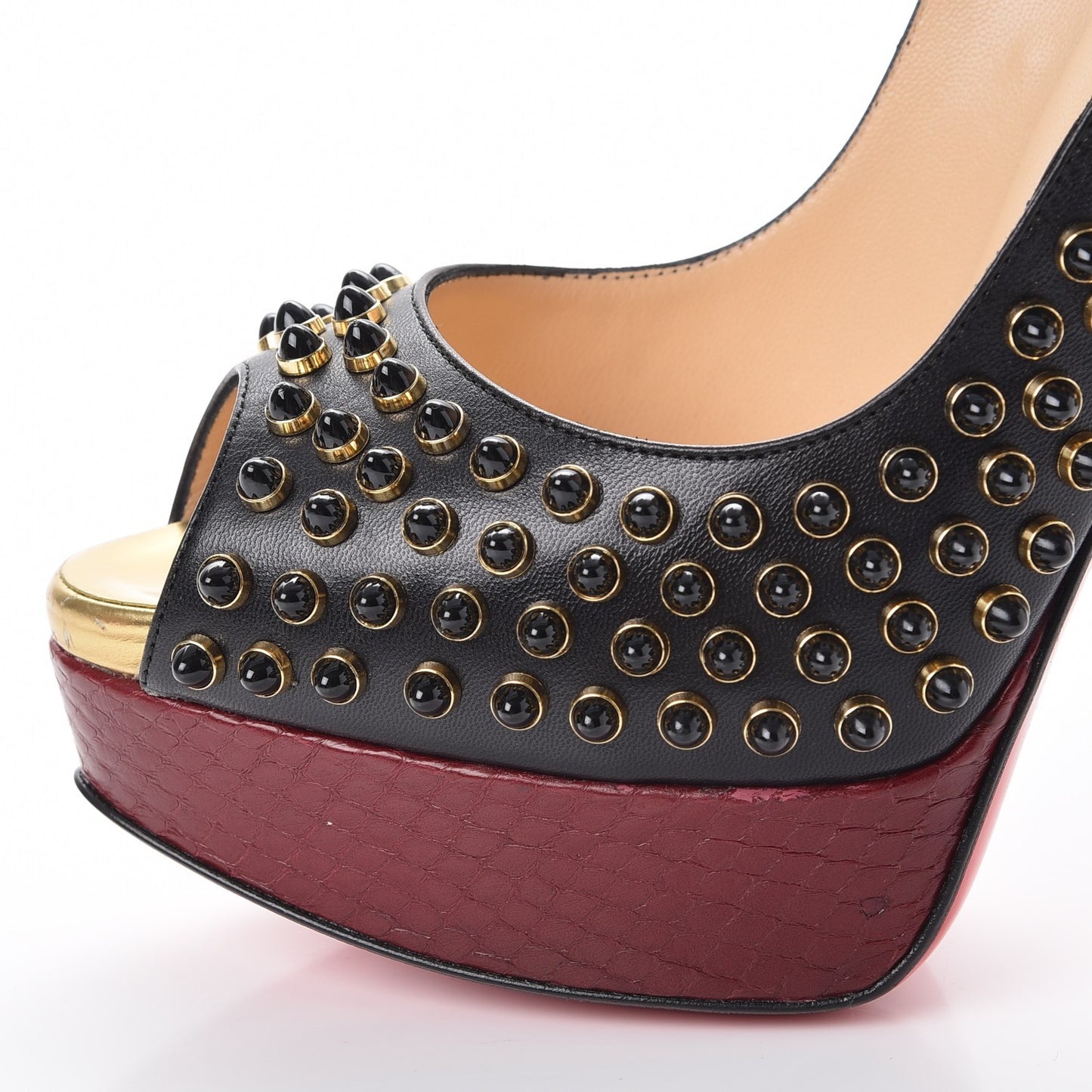 Kid Watersnake Lady Peep Cabo 150 Pumps 39.5 Black