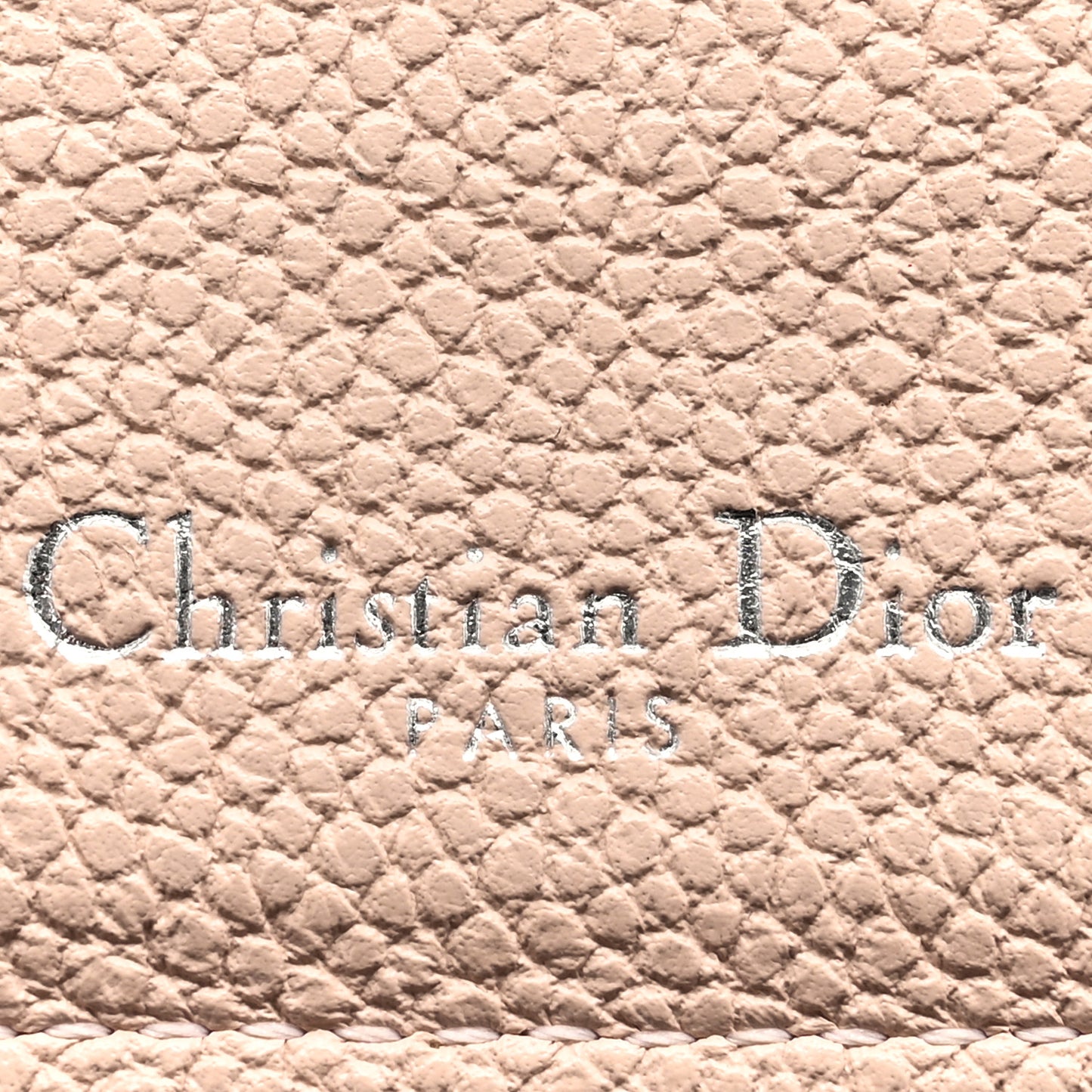Grained Calfskin Cannage Diorama Card Holder Rose Poudre