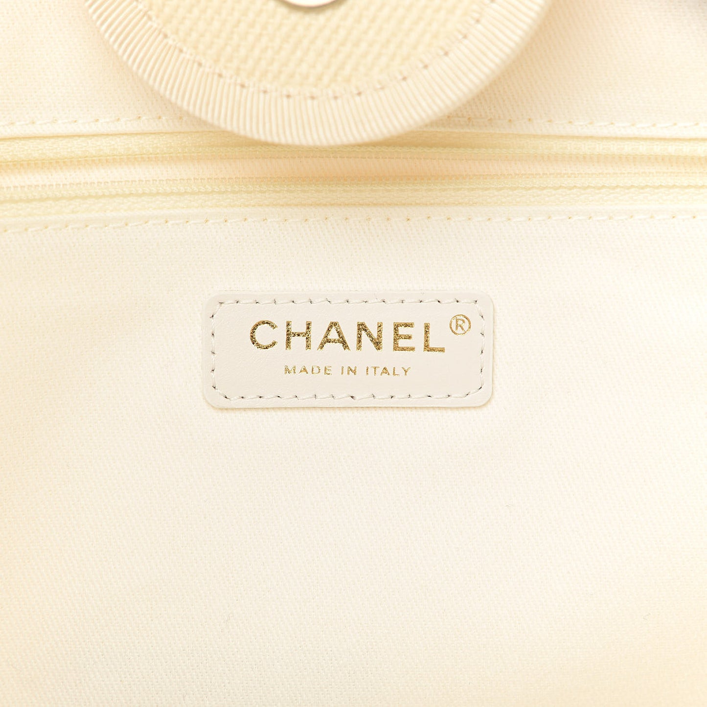 Canvas Pearl Medium Deauville Tote Ecru Beige