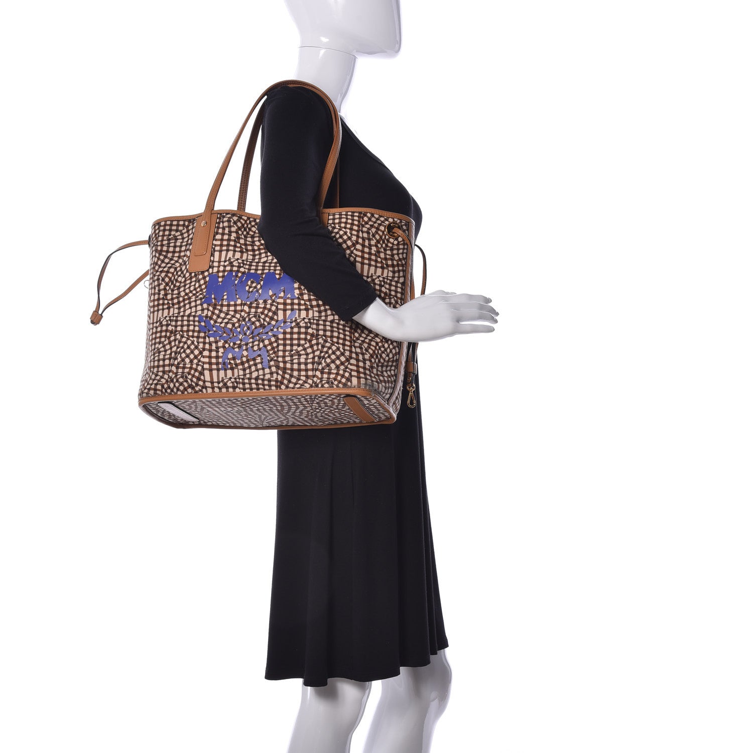 MCM Visetos Medium Liz Reversible Shopper Tote Cognac 2 of 18