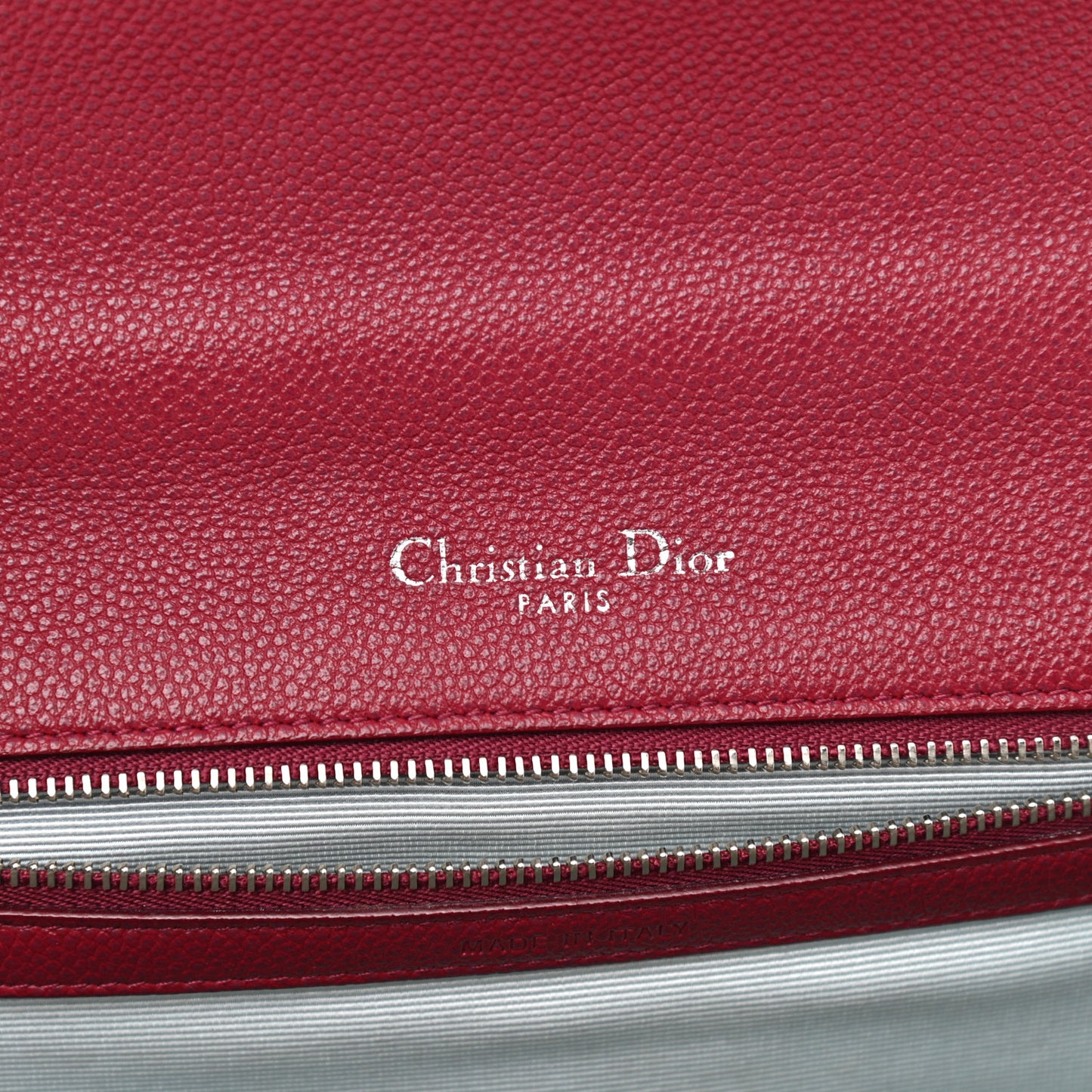 Grained Calfskin Medium Diorama Flap Bag Burgundy